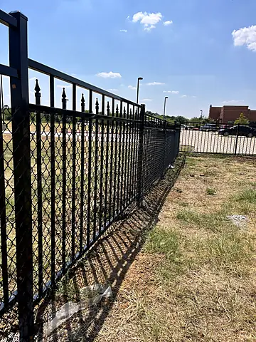 Spear-top over chain link, School lot