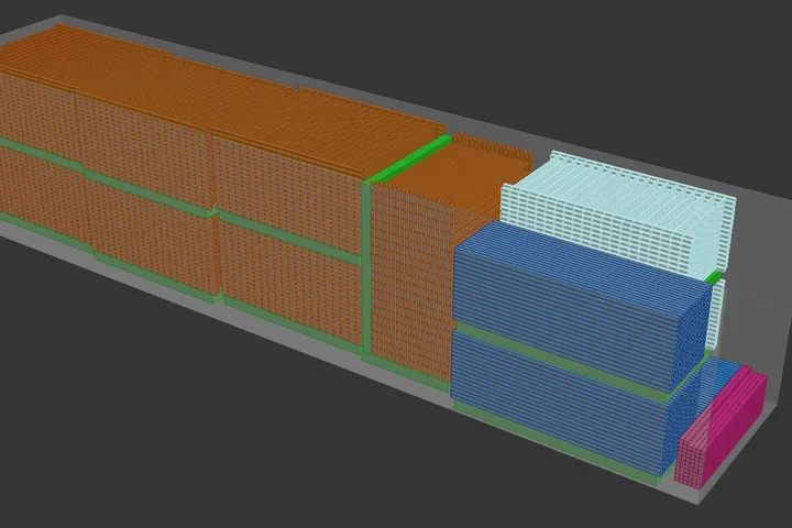 Container load plan for crated fence panels